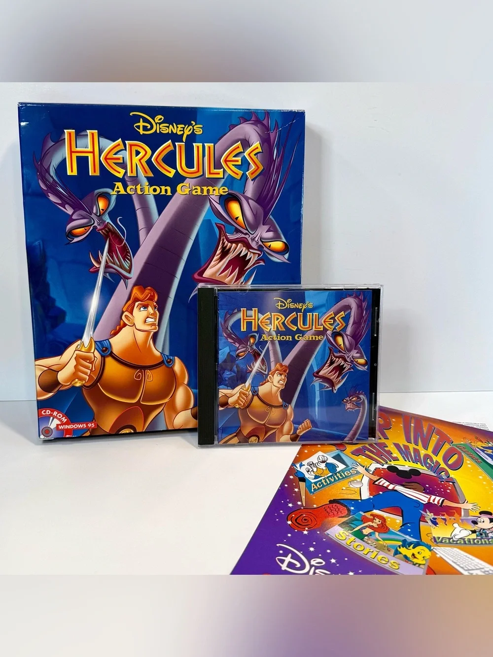 Disney-Hercules Action Game-CD-ROM-Windows 95-Computer-In Box-Vintage 1997-EUC